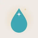 Wonder & Virtue logo: a water drop with a sparkle